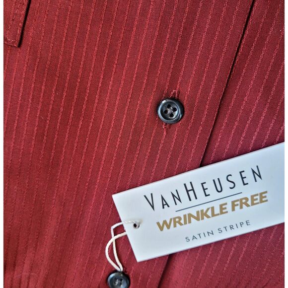 Men's 17 Neck 32/33 Sleeve XL Van Heusen Wrinkle Free Dress Shirt Point Collar - Picture 5 of 5
